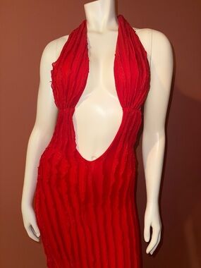 Red Halter-Style Women’s Dress